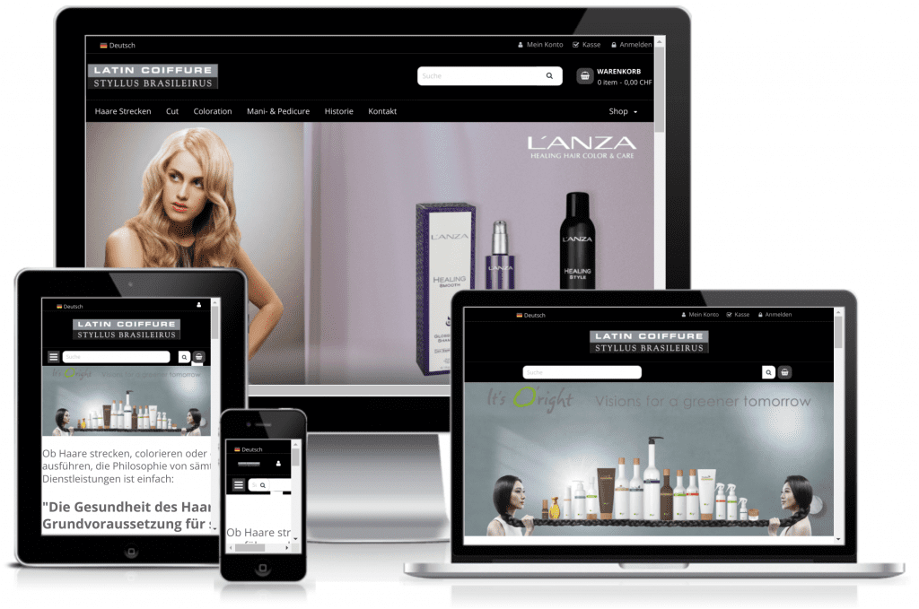 Neue Website mit Shop für Latin Coiffure Styllus Brasileurus